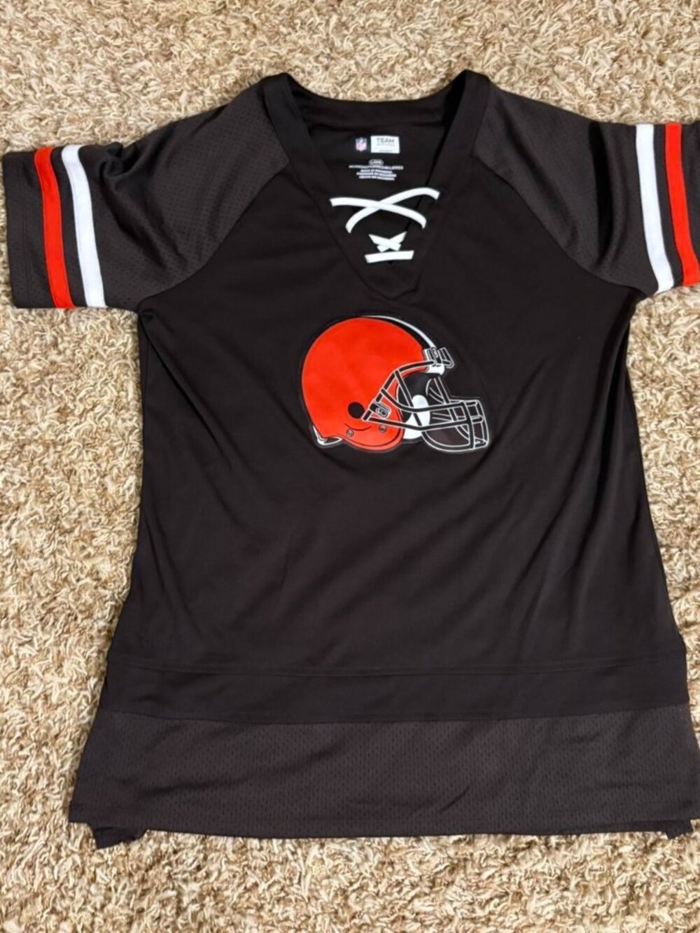 NFL Cleveland Browns Womens L Football Jersey Shirt Brown Vintage Fan 🏈